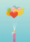 Ballons color&eacute;s pour une Saint Valentin joyeuse